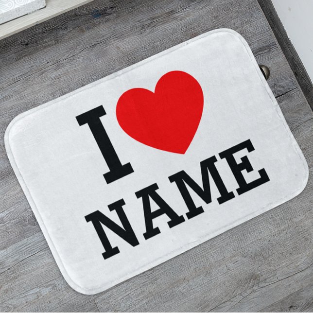 I Heart Name Bath Mat (Creator Uploaded)