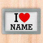 I Heart Name Belt Buckle<br><div class="desc">Write your desired Name or Text on the name Section.</div>