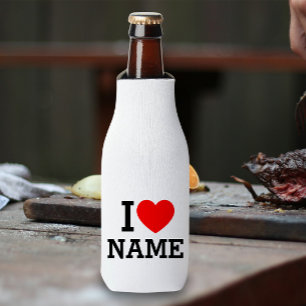 I Heart Name Bottle Cooler