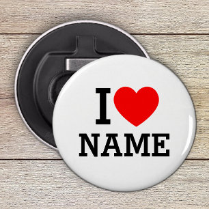 I Heart Name Bottle Opener