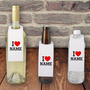 I Heart Name Bottle Tag