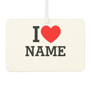 I Heart Name Car Air Freshener