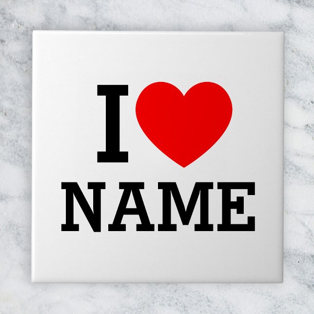 I Heart Name Ceramic Tile (Creator Uploaded)