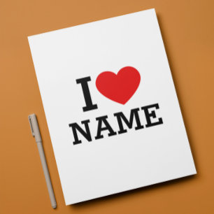 I Heart Name Custom Letterhead