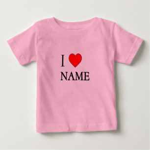 I heart name (customisable) baby T-Shirt