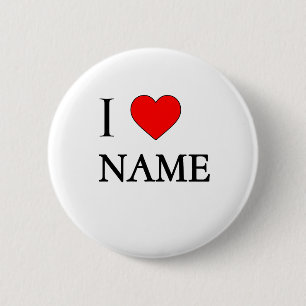 I heart Name (customisable) Button