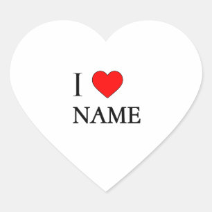 I heart name (customisable) sticker