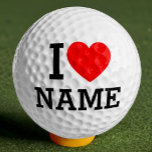 I Heart Name Golf Balls<br><div class="desc">Write your desired Name or Text on the name Section.</div>