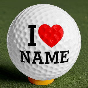 I Heart Name Golf Balls