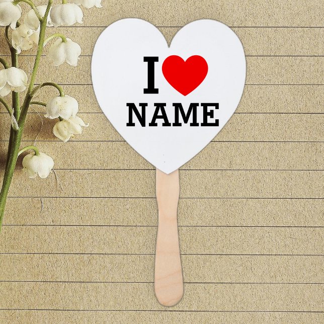 I Heart Name Hand Fan (Creator Uploaded)