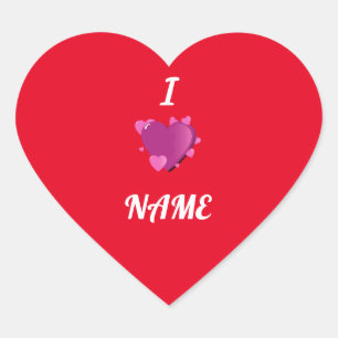 I Heart Name Heart Sticker