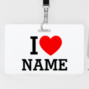 I Heart Name ID Badge