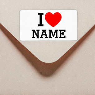 I Heart Name Label