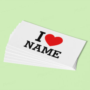 I Heart Name Loyalty Card