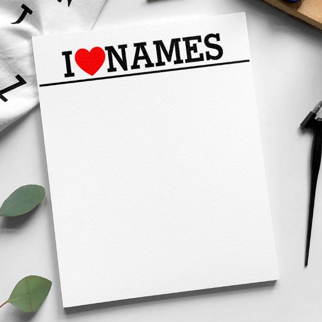 I Heart Name Notepad (Creator Uploaded)