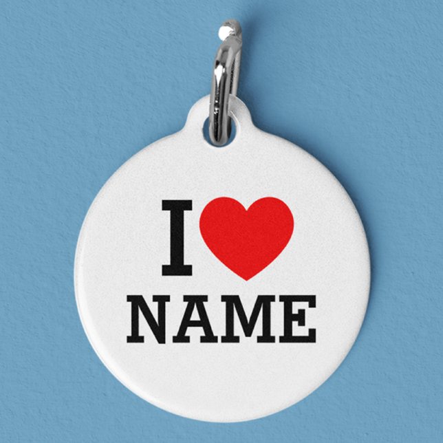 I Heart Name Pet Tag (Creator Uploaded)