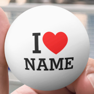 I Heart Name Ping Pong Ball