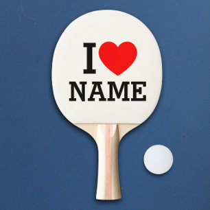 I Heart Name Ping Pong Paddle