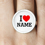 I Heart Name Ring<br><div class="desc">Write your desired Name or Text on the name Section.</div>