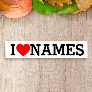 I Heart Name Short Table Runner