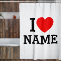 I Heart Name Shower Curtain