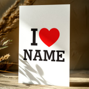 I Heart Name Stationery