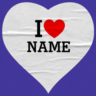 I Heart Name Sticker