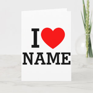 I Heart Name T Shirt Card