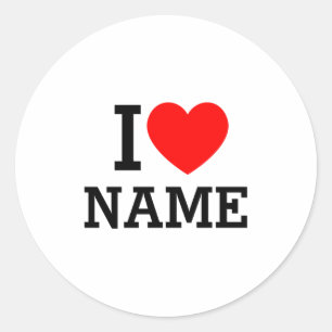 I Heart Name T Shirt Classic Round Sticker