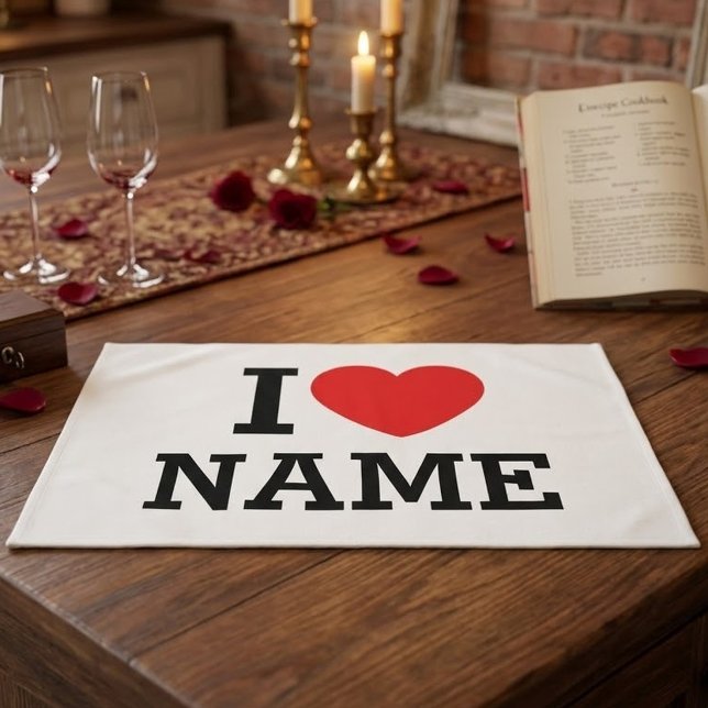 I Heart Name Tea Towel (Creator Uploaded)
