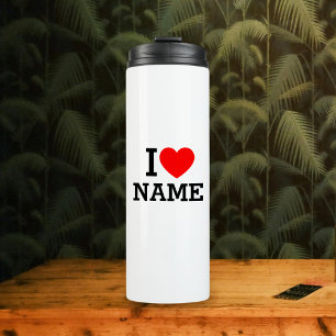 I Heart Name Thermal Tumbler