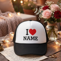 I Heart Name Trucker Hat
