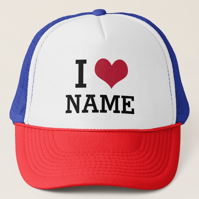 I Heart Name Trucker Hat (Front)