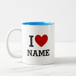 I Heart Name Two-Tone Coffee Mug