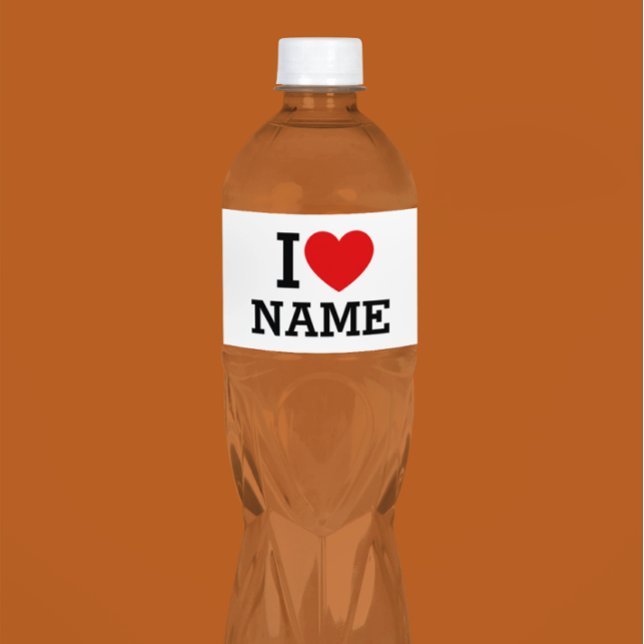 I Heart Name Water Bottle Label (Creator Uploaded)