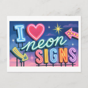 "I [Heart] Neon Signs" Postcard