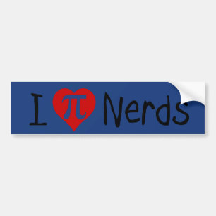 I heart nerds bumper sticker