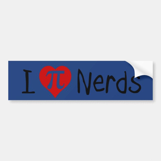 I heart nerds bumper sticker (Front)