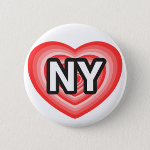 I heart New York. I love New York. I heart NY. NYC 6 Cm Round Badge