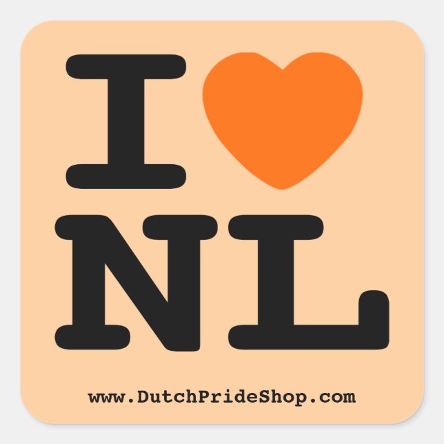 I heart NL Square Sticker (Front)