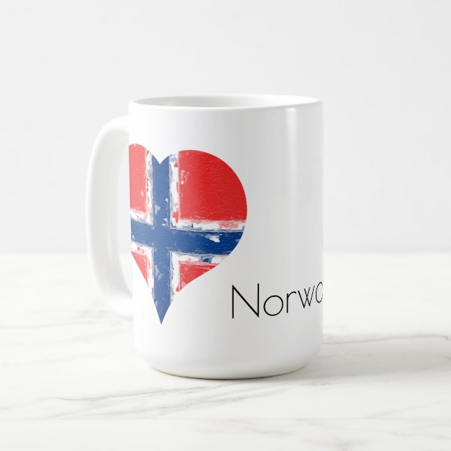 I Heart Norway Norwegian Flag Coffee Mug (Front Left)