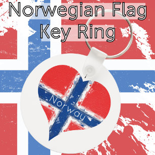 I Heart Norway Norwegian Flag Key Ring