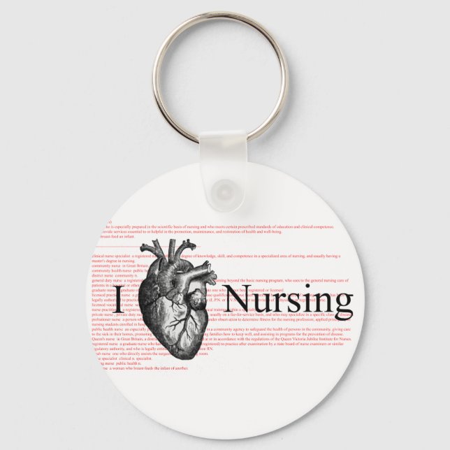 I Heart Nursing Key Ring (Front)