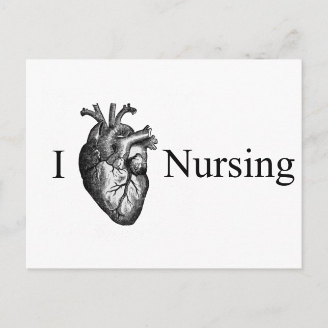 I Heart Nursing Postcard (Front)