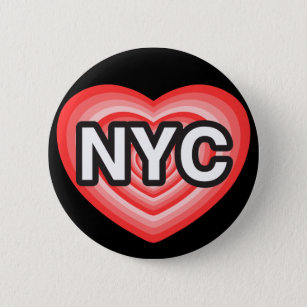 I heart NYC. I love NYC. New York City. I heart NY 6 Cm Round Badge