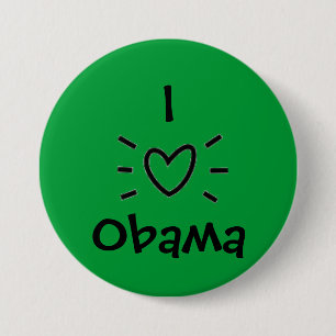 I "HEART" OBAMA! 7.5 CM ROUND BADGE