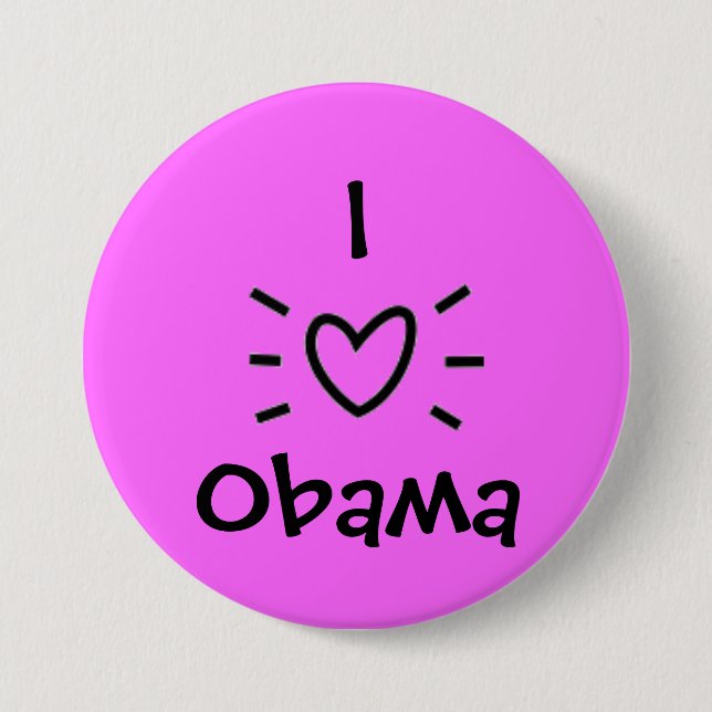 I "HEART" OBAMA! 7.5 CM ROUND BADGE (Front)