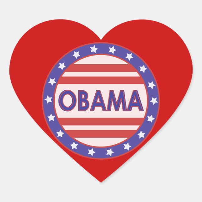 I Heart OBAMA Heart Sticker (Front)