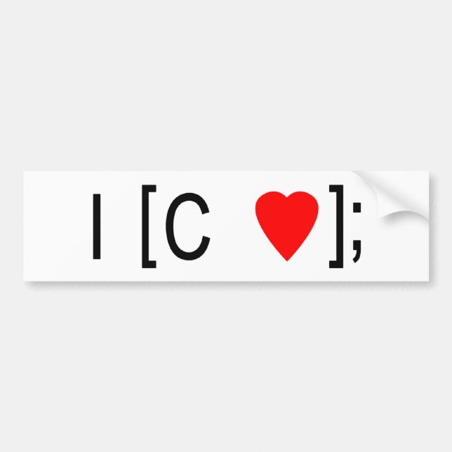 I heart Obj-C Bumper Sticker (Front)