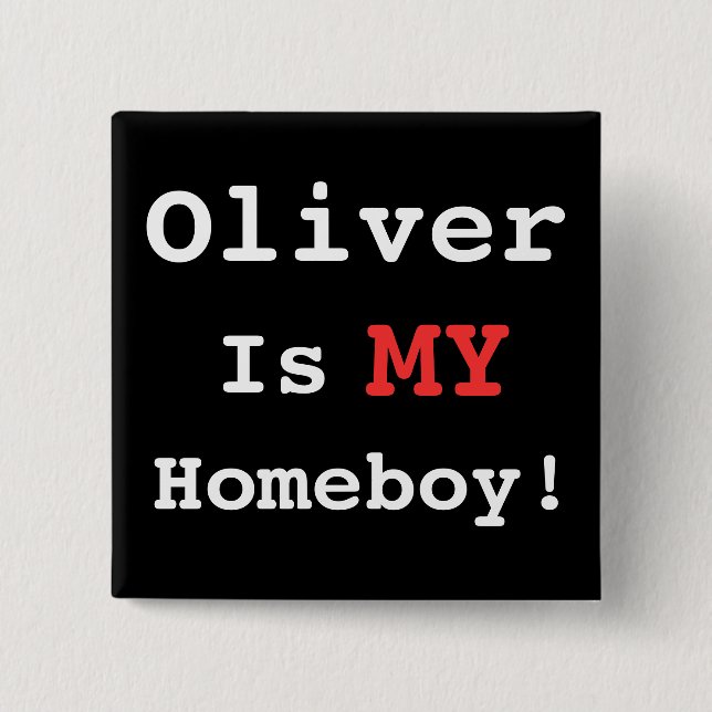 I Heart Oliver! 15 Cm Square Badge (Front)